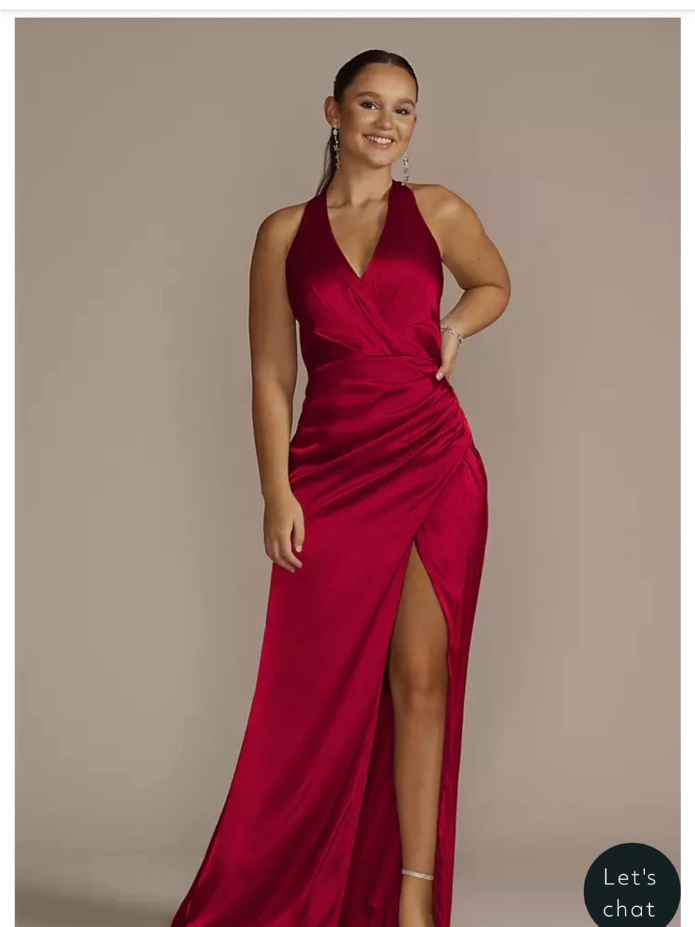 Galina Charmeuse Halter Dress